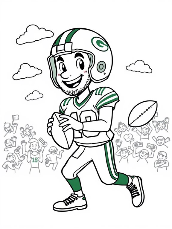 aaron rodgers cartoon coloring