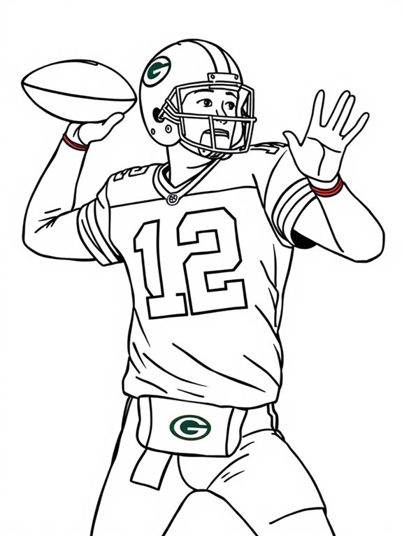 aaron rodgers jersey coloring page