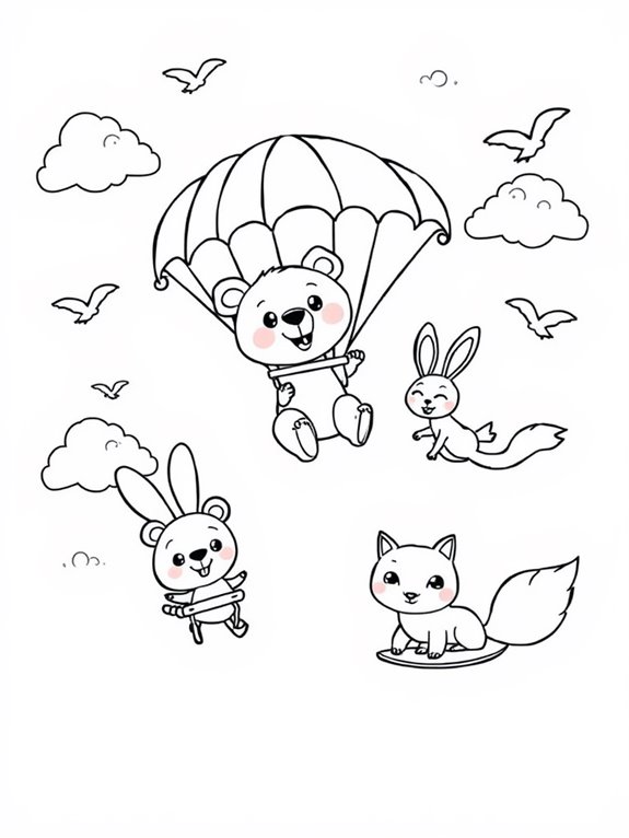 adorable animals paragliding fun