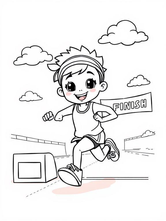 adorable athlete coloring page