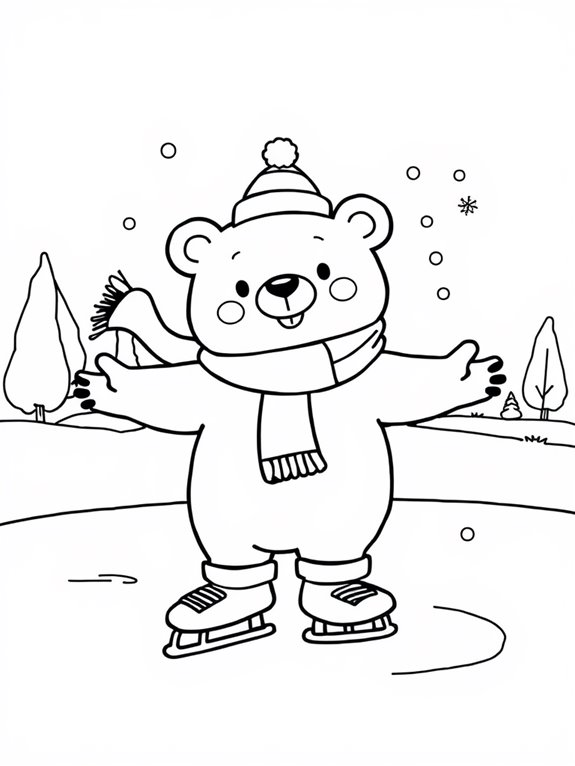 adorable bear on ice