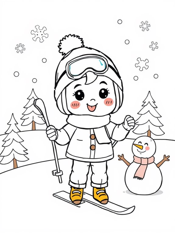 adorable biathlon coloring activity