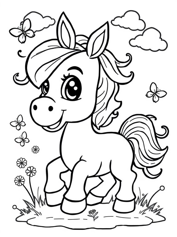 adorable cartoon horse illustration