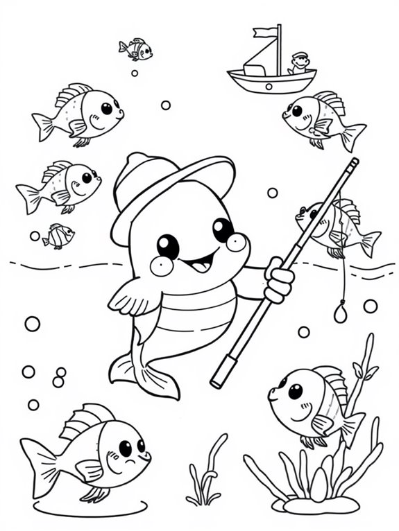 adorable fish coloring activity