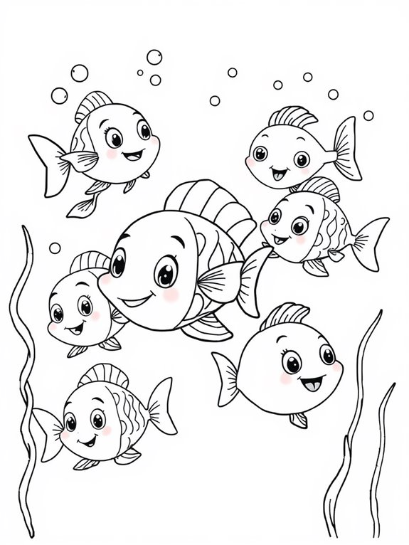 adorable fish coloring page