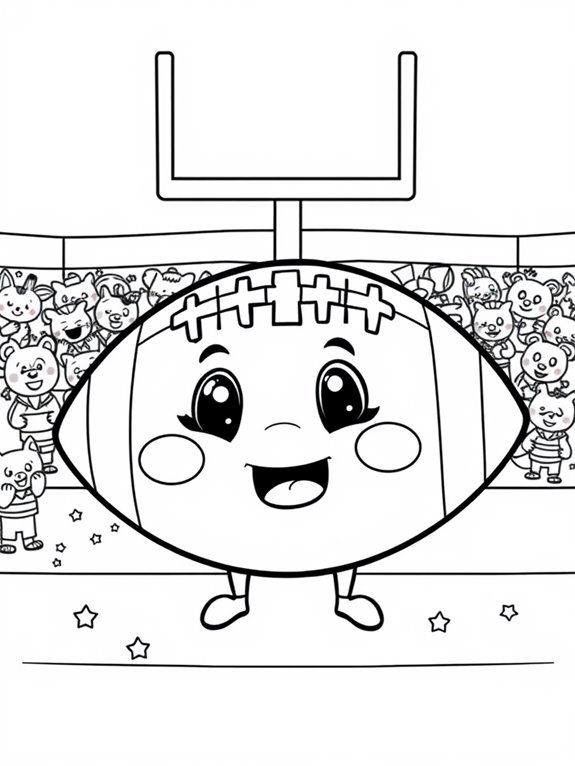 adorable football coloring page