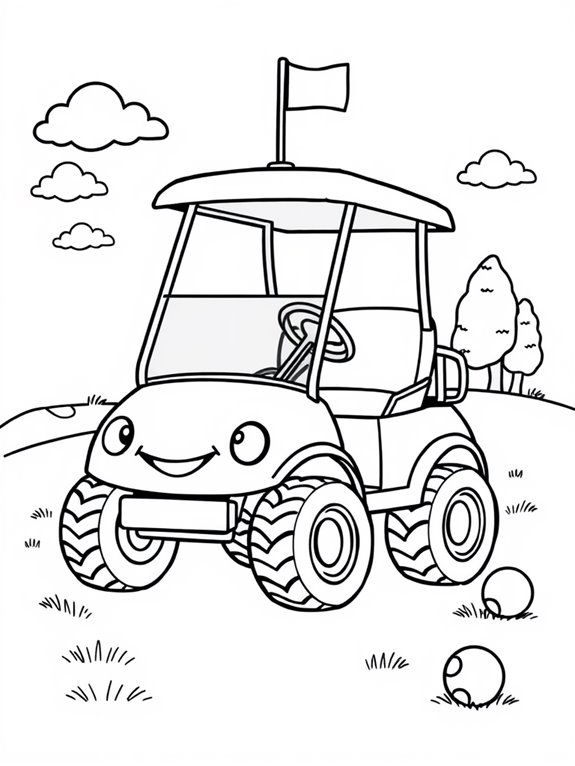 adorable golf cart illustration