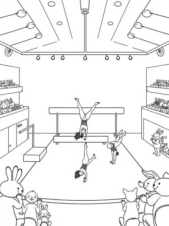 adorable gymnastics arena illustration