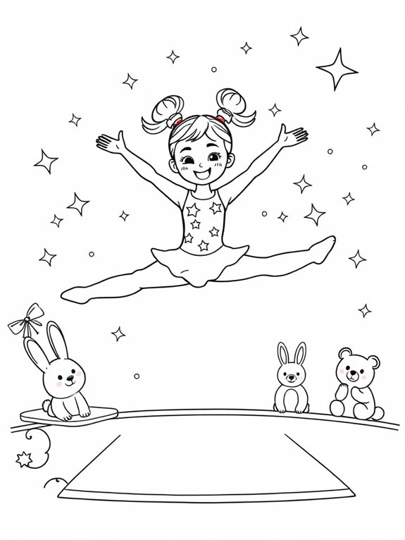 adorable gymnastics coloring page