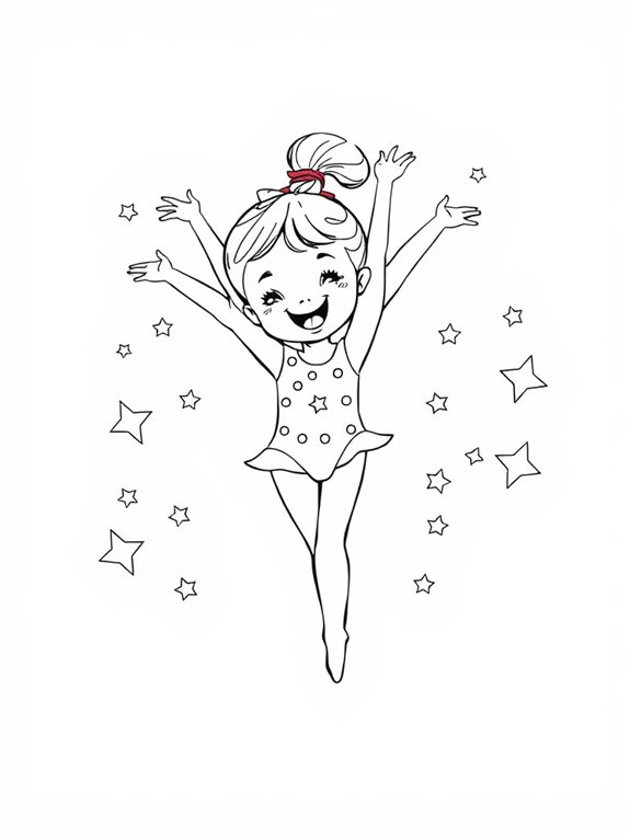 adorable gymnastics flip illustration