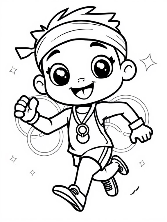 adorable olympic athlete illustration