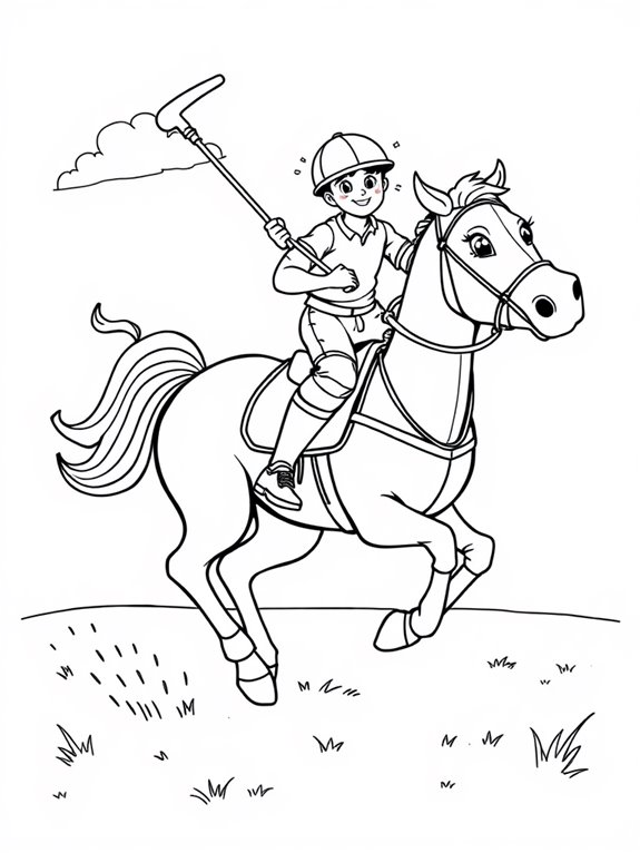 adorable polo player illustration