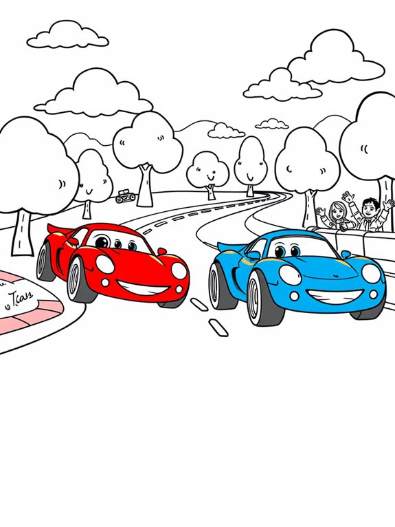 adorable racing car coloring