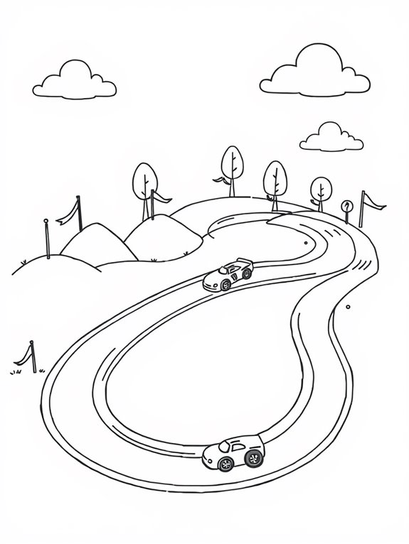 adorable racing circuit illustration