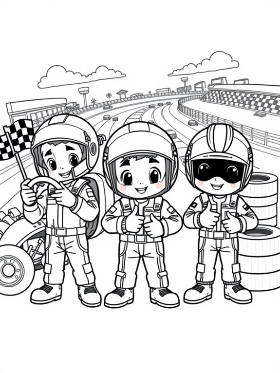 adorable racing drivers illustration