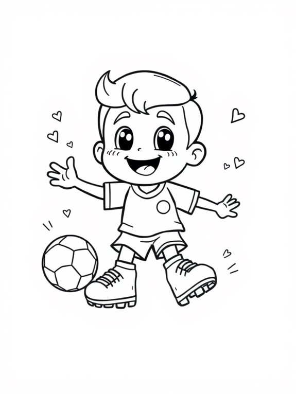 adorable soccer player illustration