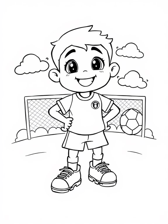 adorable soccer player illustration