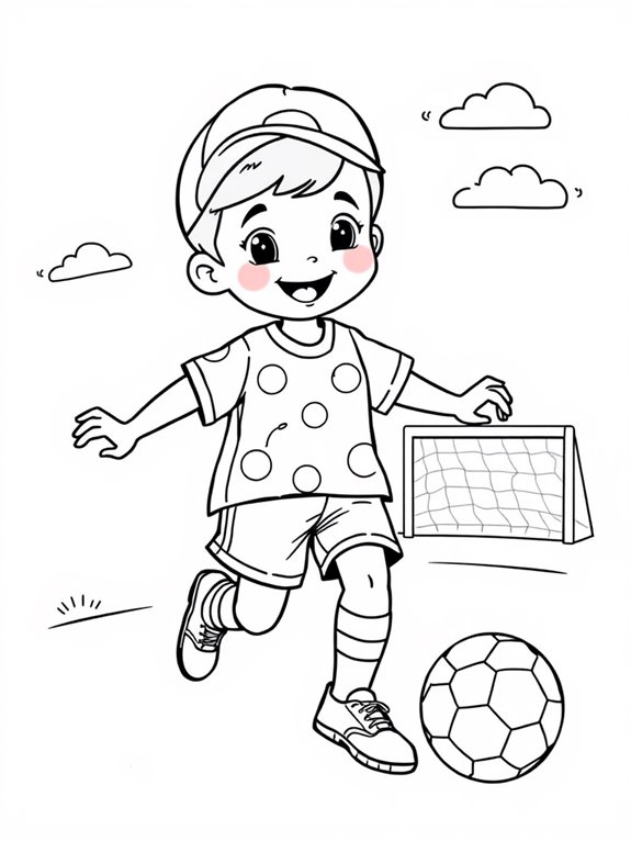 adorable soccer player illustration