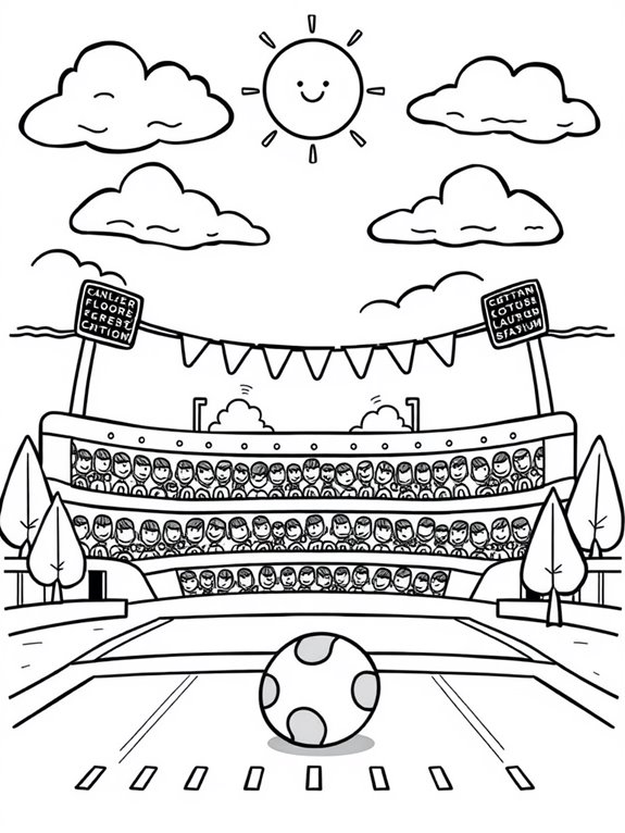 adorable stadium coloring activity