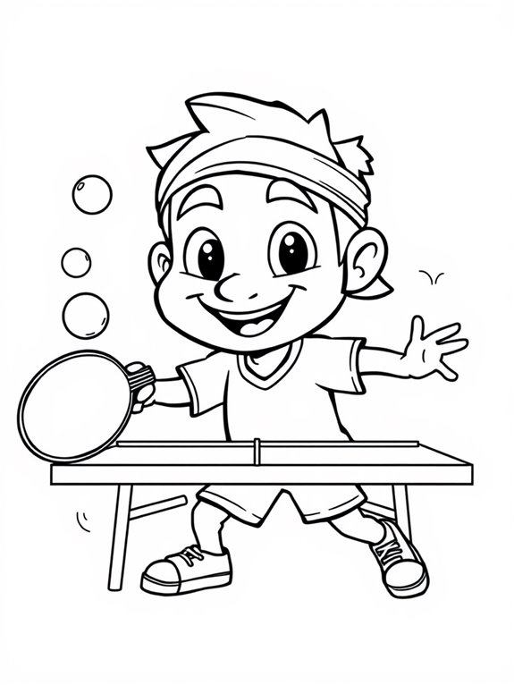 adorable table tennis illustration