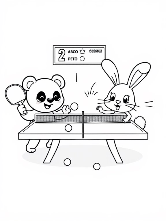 adorable table tennis illustration