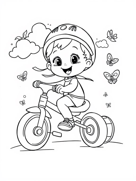 adorable tricycle riding kid