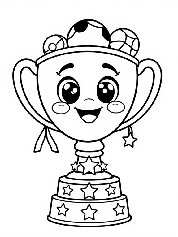 adorable trophy coloring page