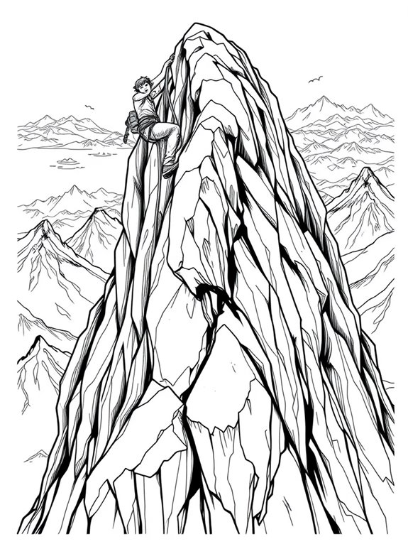 adventurous climber coloring page