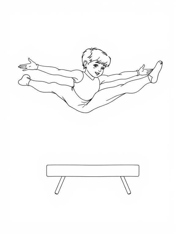 adventurous gymnastics flip coloring page