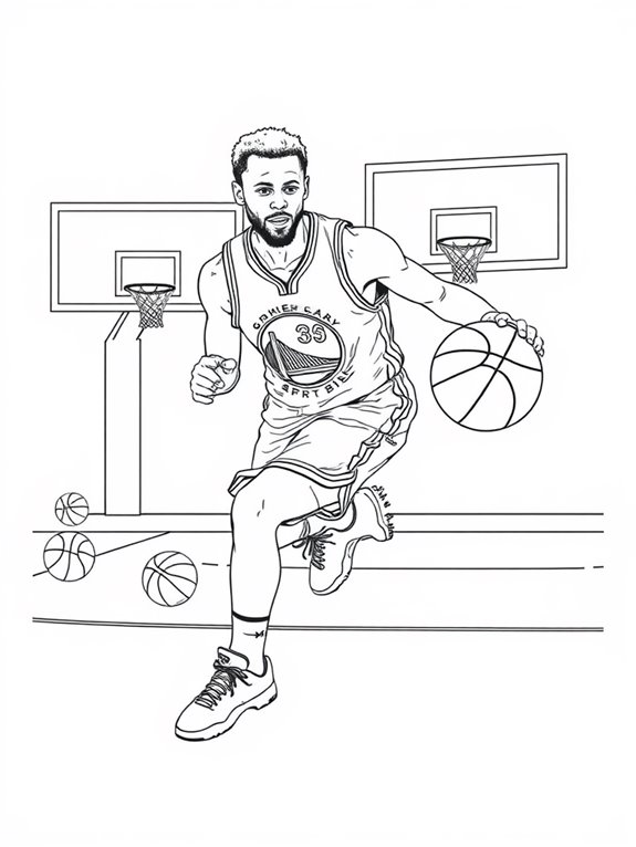 adventurous stephen curry coloring page