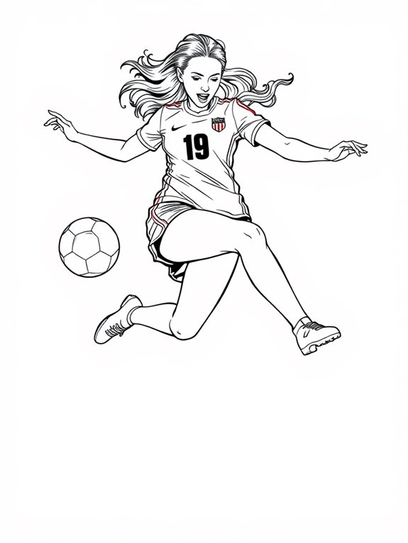 alex morgan jumping illustration