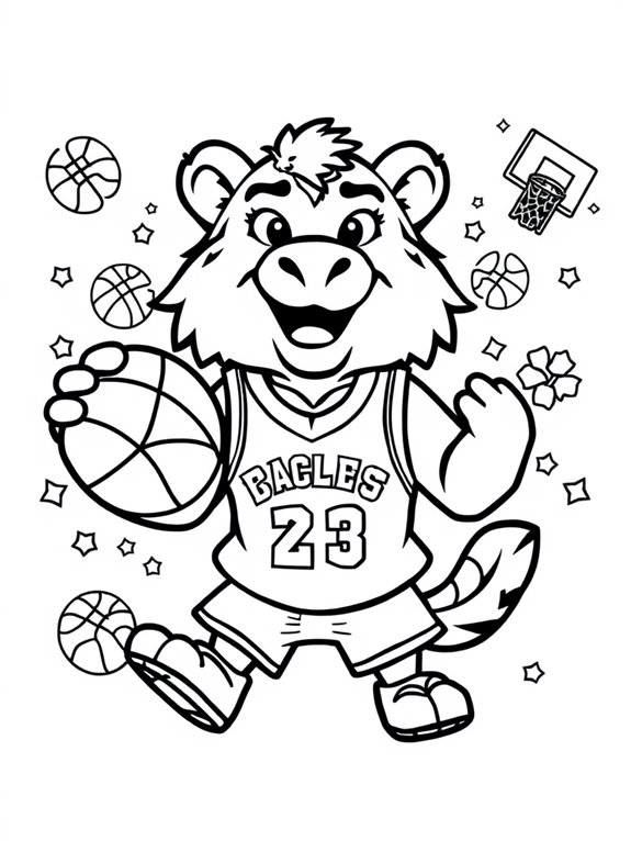 animal mascot coloring page