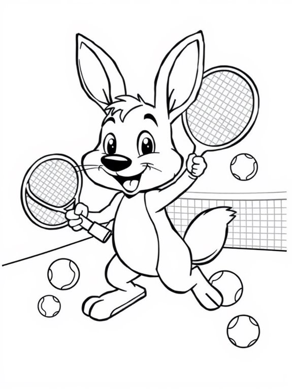 animal playing tennis fun