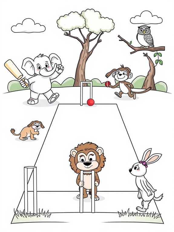 animal themed cricket coloring page