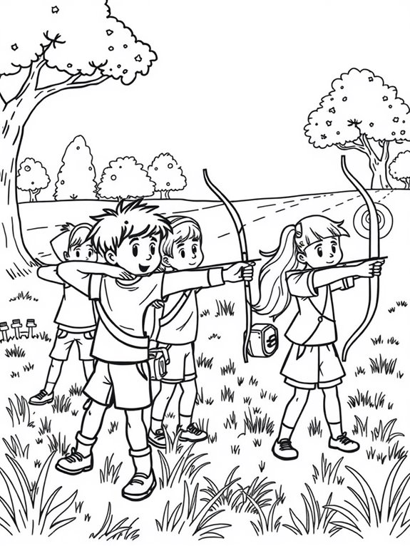 archery coloring page activity