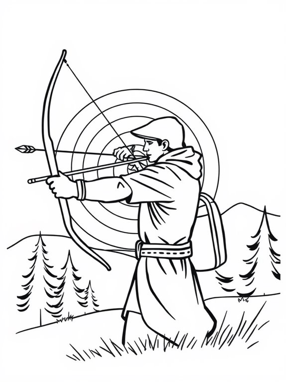 archery olympic sports coloring