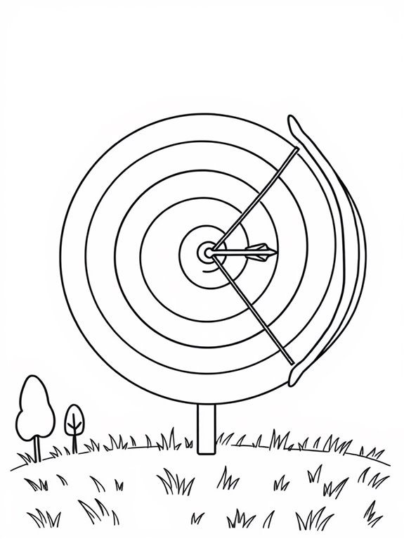 archery themed coloring page