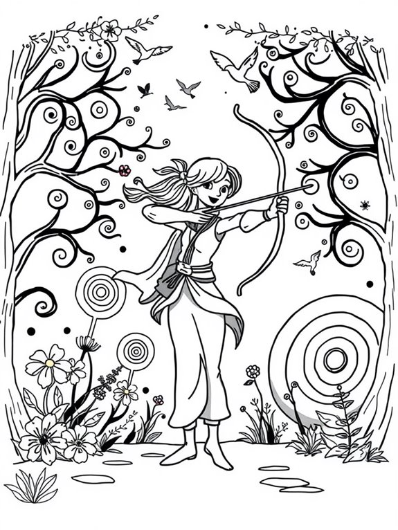 artistic archery coloring page