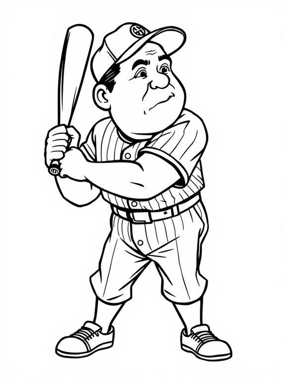 babe ruth coloring page