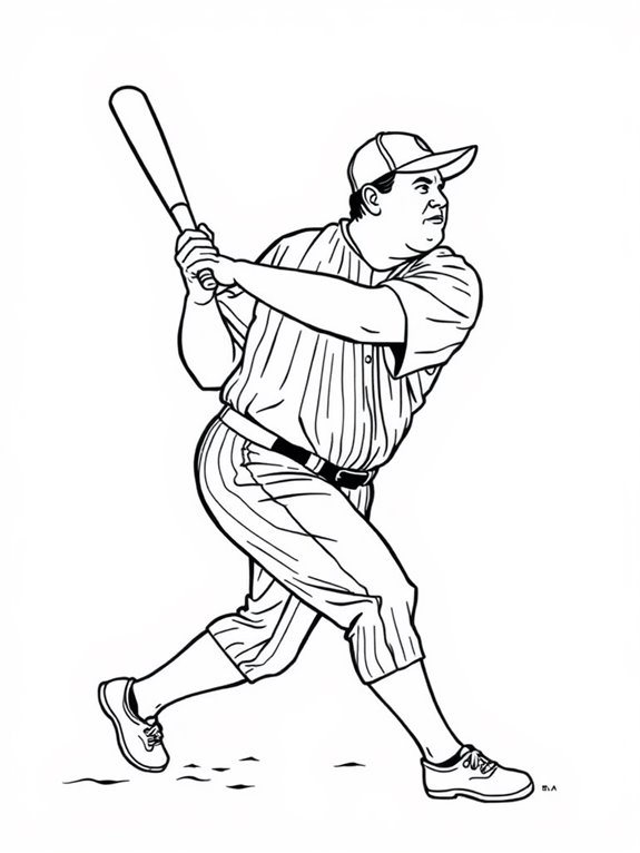 babe ruth coloring page