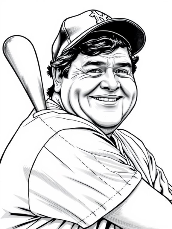 babe ruth coloring page