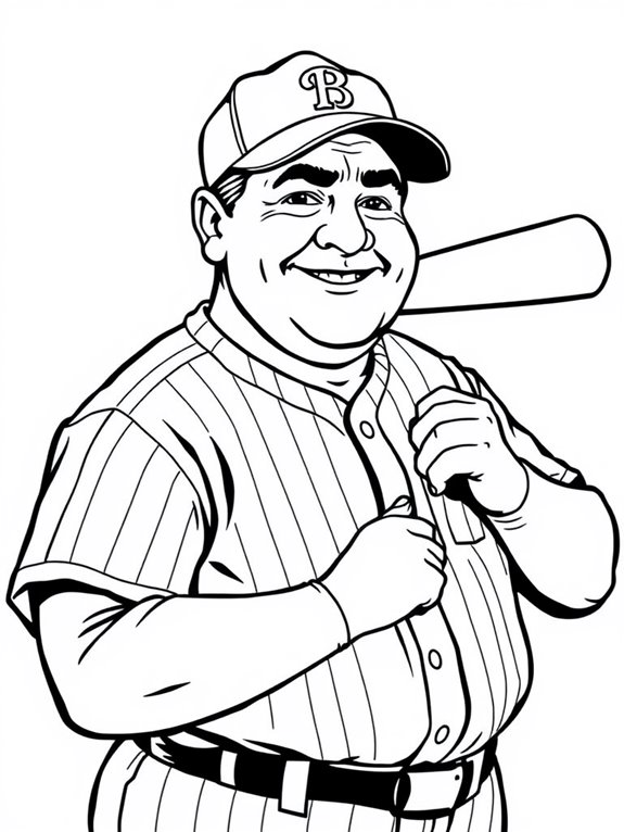 babe ruth coloring page