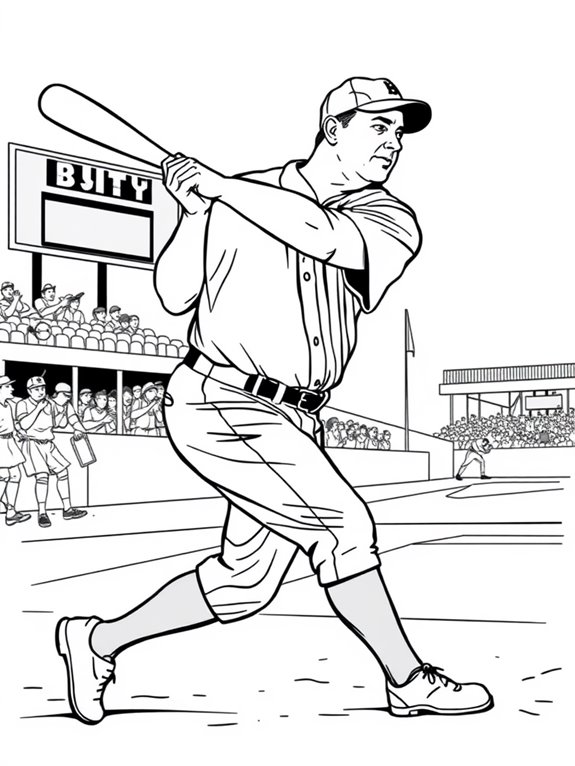 babe ruth coloring page