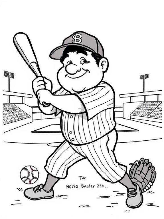 babe ruth coloring page