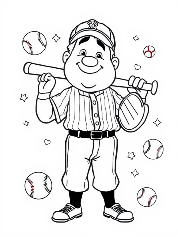 babe ruth coloring page