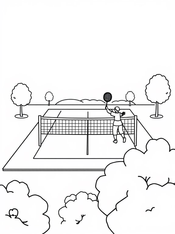 badminton coloring page design