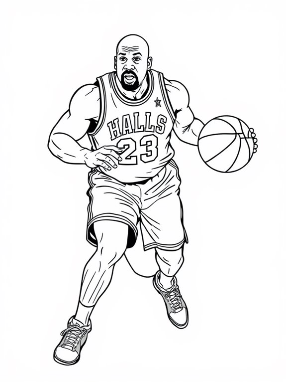 barkley dribbling coloring page