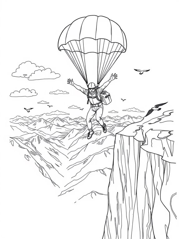 base jumping coloring activity