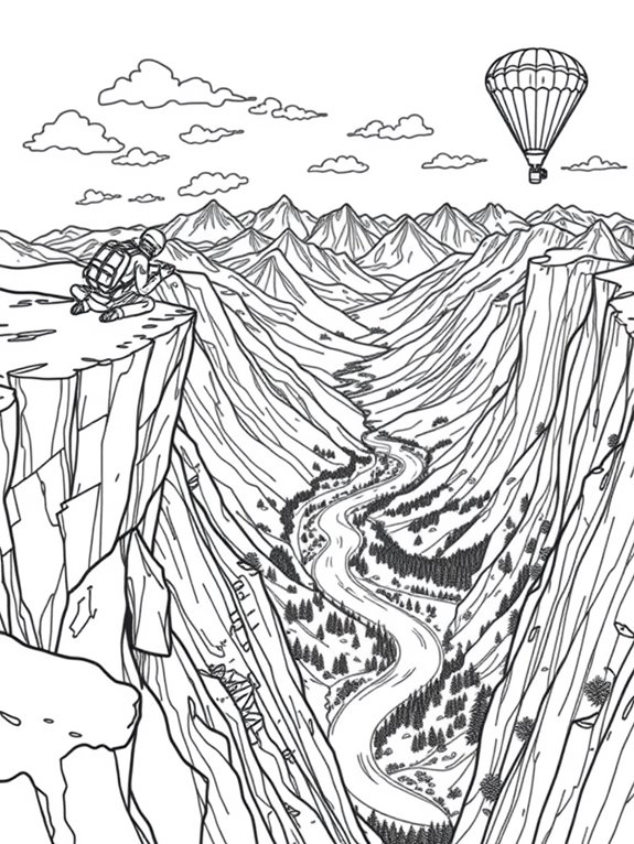 base jumping coloring page