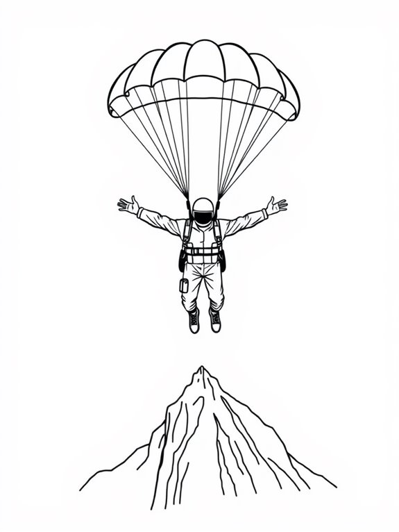 base jumping coloring page